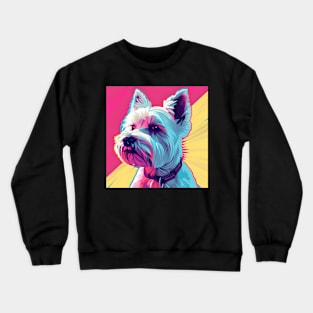 West Highland White Terrier in 70's Crewneck Sweatshirt